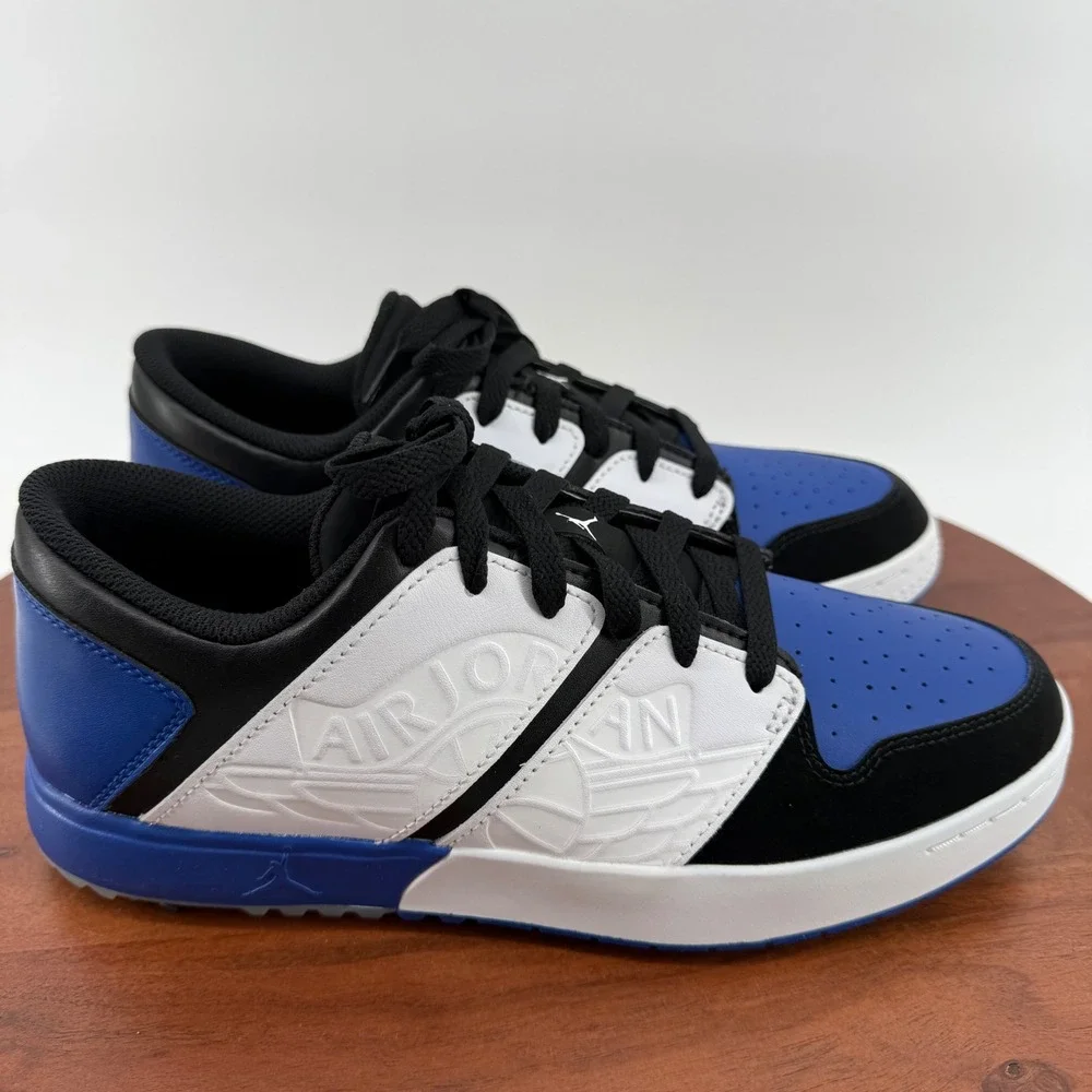 Nike Air Jordan Nu Retro 1 Low Golf Shoes  Black White Royal FZ4153-004 Men 8.5